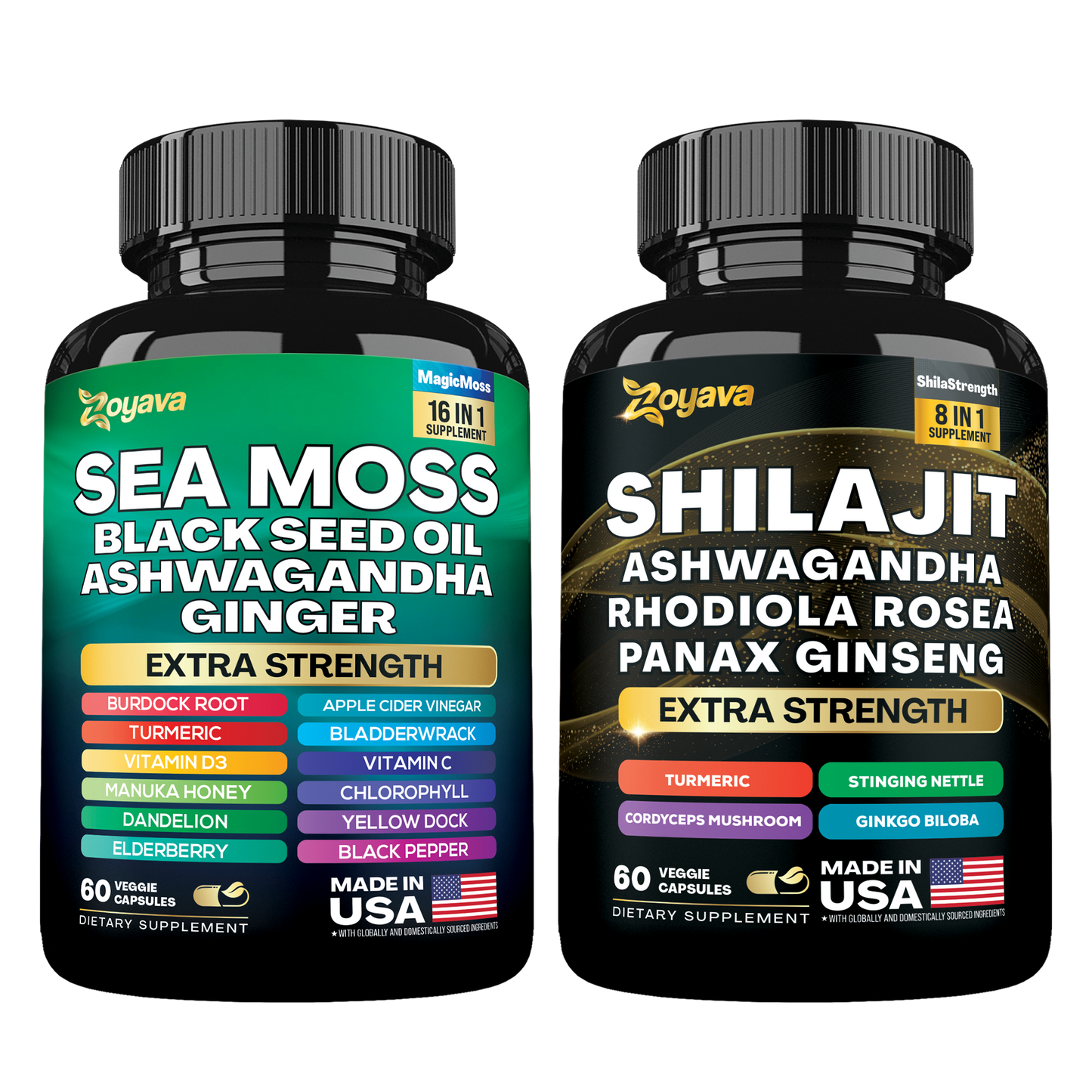 Dynamic Vitality Boost Duo Supplement – Sea Moss & Shilajit