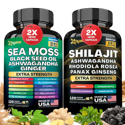Dynamic Vitality Boost Duo Supplement – Sea Moss & Shilajit