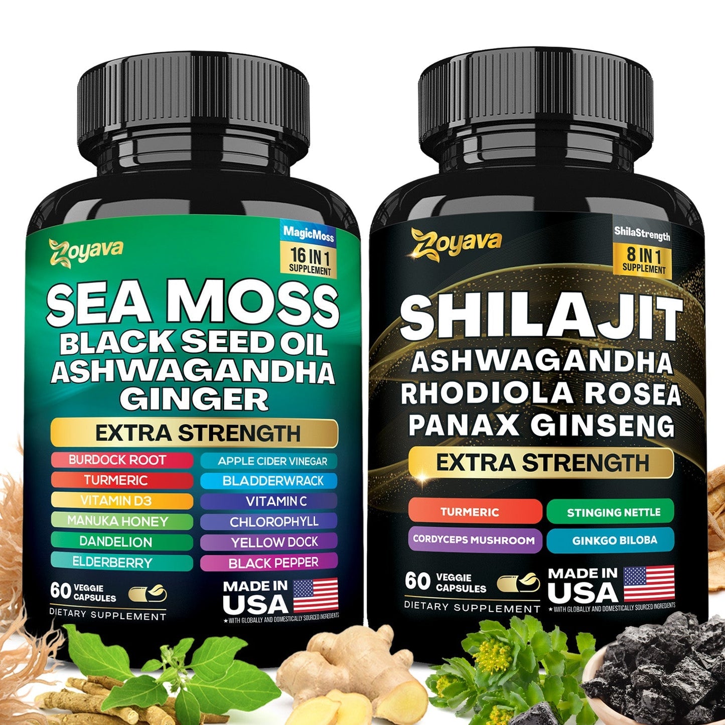 Dynamic Vitality Boost Duo Supplement – Sea Moss & Shilajit