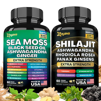 Dynamic Vitality Boost Duo Supplement – Sea Moss & Shilajit